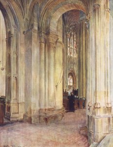 ウェセックスシャーボーン修道院内部（カラーリトグラフ） 作： Walter Frederick Roofe Tyndale