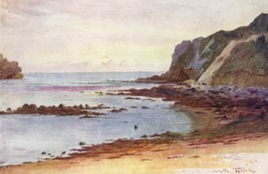 ウェセックスラルワース・コーブ（カラーリトグラフ） 作： Walter Frederick Roofe Tyndale