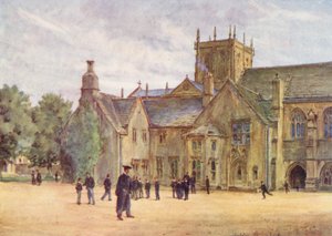 ウェセックスシャーボーン・カレッジ（カラーリトグラフ） 作： Walter Frederick Roofe Tyndale