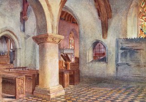 ウェセックスベア・レジスの教会（カラーリトグラフ） 作： Walter Frederick Roofe Tyndale