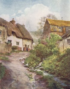 ウェセックスウェーマス近郊、サットン・ポインツの工場コテージ（カラーリトグラフ） 作： Walter Frederick Roofe Tyndale