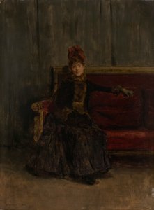 座っている女性