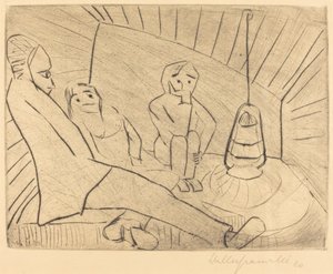 アトリエの3人」1920年 作： Walter Gramatte