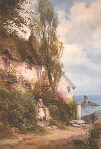 海辺のコテージ（水彩画 作： Walter Henry Sweet