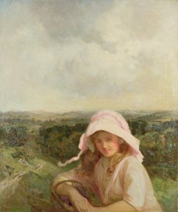 風景の中の少女 作： Walter Herbert Allcott