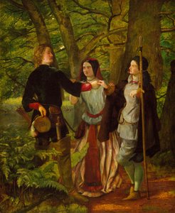 As You Like It-Act IV Scene I-Rosalindチューターオーランドの結婚式典または模擬結婚オーランドとロザリンド、1850 作： Walter Howell Deverell