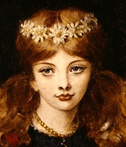 画家の娘、アリス・ニュースタブの肖像（水彩・紙）
