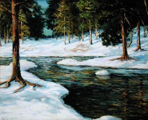 冬の風景（油彩・キャンバス） 作： Walter Koeniger