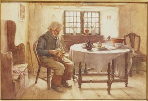 貧しい人の食事、1891年 作： Walter Langley