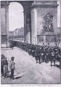 凱旋門1871 ADの下を通過するドイツ軍 作： Walter Paget