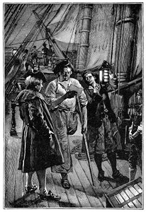 ロバート・ルイス・スティーブンソン（1850-1894）の小説「宝島」のために、ウォルター・パジェット（1863-1935）が描いたイラスト。