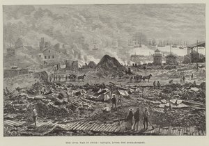 爆撃後のイキケのチリ南北戦争 作： Walter Paget