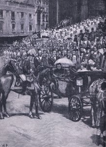 ダイヤモンドジュビリー：セントポール大聖堂での感謝祭、キャッセルズイングランドの歴史、1900年代のイラスト