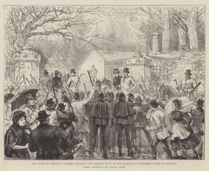 アイルランドの州、キルデアのドロヘダの門の侯爵で農民がリロアート狩りを止める 作： Walter Paget