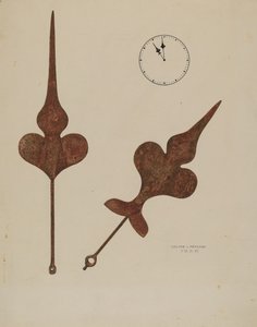 教会の時計の針、1938年