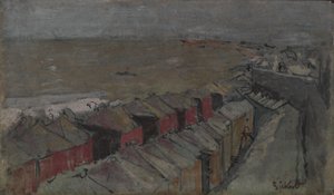 ディエップの海水浴場、1890年頃（パネルに油彩 作： Walter Richard Sickert