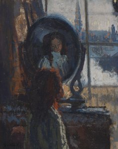 鏡を見ている少女、小さなレイチェル 作： Walter Richard Sickert