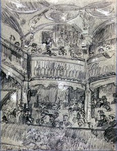 La Gaite Montparnasse, c.1907 (紙にチョーク) 作： Walter Richard Sickert
