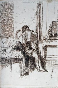 コーラスの女」（紙にインク） 作： Walter Richard Sickert