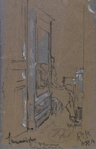 L&39;armoireàglàce（紙に白の高みがあるペンと紫のインク） 作： Walter Richard Sickert