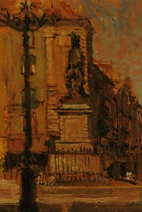 デュケインの像、ディエップ（オイル） 作： Walter Richard Sickert