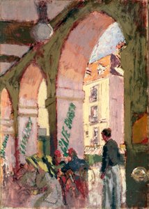 カフェスイス、またはカフェデアーケード、ディエップ（キャンバスに油彩） 作： Walter Richard Sickert