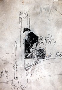 The Gallery of the Old Bedford, c.1895-1900 （ペンとインク、紙） 作： Walter Richard Sickert