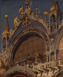 サン・マルコの馬たち、ヴェネツィア、1905-06年。 作： Walter Richard Sickert