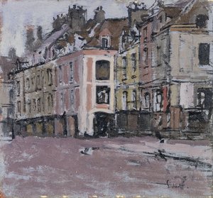 古いアーケード、ディエップ。オールドアーケード、ディエップ、c.1898-1900 作： Walter Richard Sickert