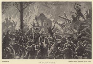 カンザスの南北戦争（リトグラフ 作： Walter Russell