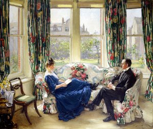 朝の部屋、1907年頃（キャンバスに油彩） 作： Walter Russell