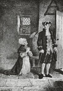 エルズペスとグレナラン卿、アンティークのイラスト、ウォルター スコット (1771-1832) による歴史小説、彫刻 作： Walter Scott