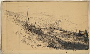 ドルドレヒト近くの丘の中の道 作： Walter Shirlaw