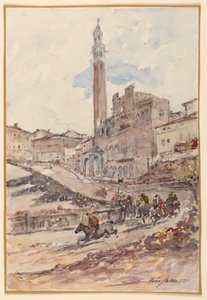 競馬、シエナ、イタリア 作： Walter Shirlaw
