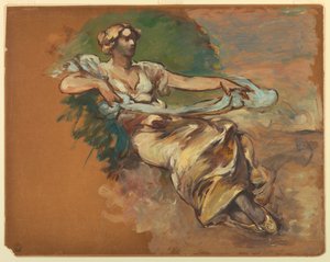 座っている女性 作： Walter Shirlaw