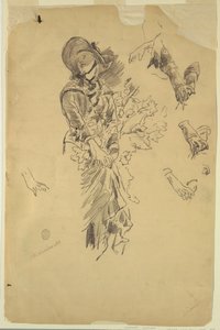 「山中」の図案研究 作： Walter Shirlaw