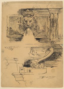 噴水の習作、イタリア 作： Walter Shirlaw