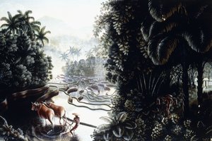 サワからグヌンアグンまでの景色、c。 1937-1939（船内の油）