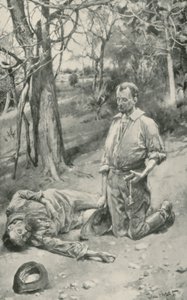バークの最後の瞬間を見ている王 作： Walter Stanley Paget