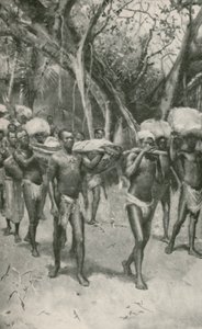 リヴィングストン博士の信奉者は、彼のエンバームドボディを海岸に運びます 作： Walter Stanley Paget