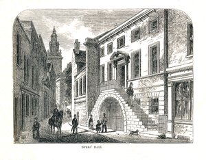 1857年に再建されたカレッジ・ストリートのダイアーズホール 作： Walter Thornbury