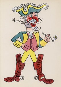 子供の本の中の人物ミュンヒハウゼン男爵（カラーリトグラフ） 作： Walter Trier