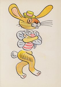 児童書のフィギュアブラーラビット（カラーリトグラフ）