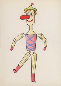 子供の本の中の人物ピノキオ（カラーリトグラフ） 作： Walter Trier