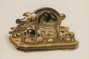ウォルター・トリアーが描いた古いおもちゃ（カラーリトグラフ） 作： Walter Trier