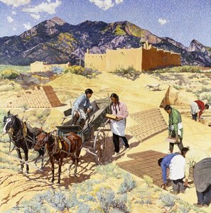 砂漠のビルダー 作： Walter Ufer