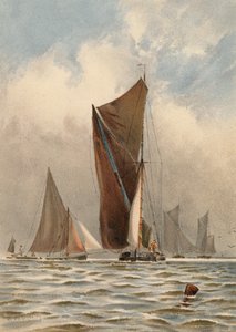 テムズ川のはしけ（カラーリトグラフ） 作： Walter William May