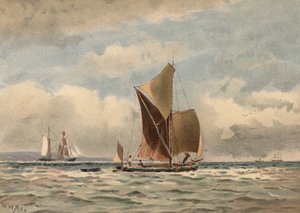 テムズ河口（カラーリトグラフ） 作： Walter William May