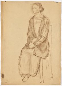 椅子に座る女性 作： Walther Gamerith