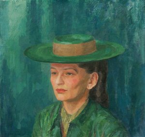 Grete Gamerith mit grünem Hut 作： Walther Gamerith